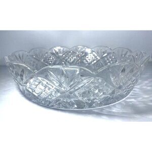 Designs of Ireland Round Cut Crystal Scalloped Dish Server 11.5" x 3"
